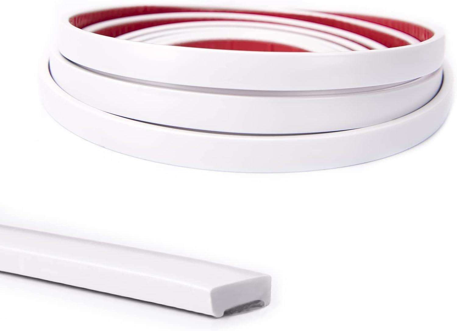 imageArt3d 10 Ft Peel and Stick Flexible Vinyl Molding Trim for Wall Tile Edges Kitchen backsplash Mirrior Frame in WhiteWhite
