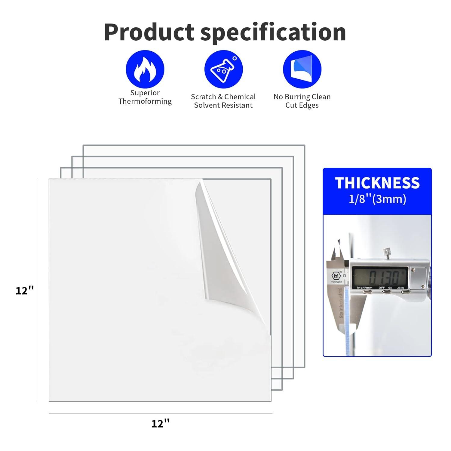 imageArt3d 2 Pack 18quot Thick Plexiglass Sheets  36quot x 24quot PET Clear Acrylic Sheets for Art Design Craft Projects Signs DIY in Home Wedding Festival Party Office and More12 x 12  3mm Thick