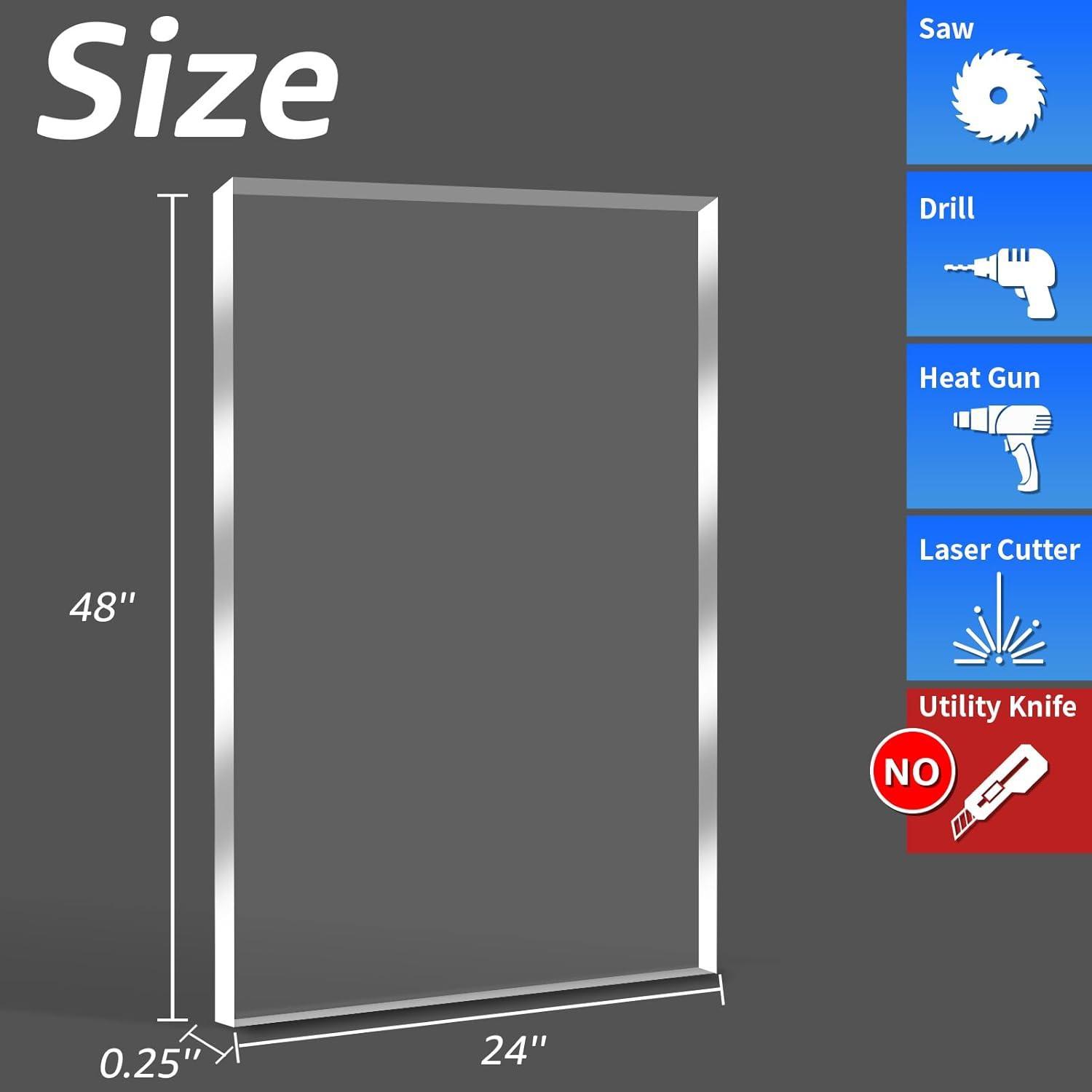 imageArt3d 2 Pack 18quot Thick Plexiglass Sheets  36quot x 24quot PET Clear Acrylic Sheets for Art Design Craft Projects Signs DIY in Home Wedding Festival Party Office and More24 x 48  6mm Thick