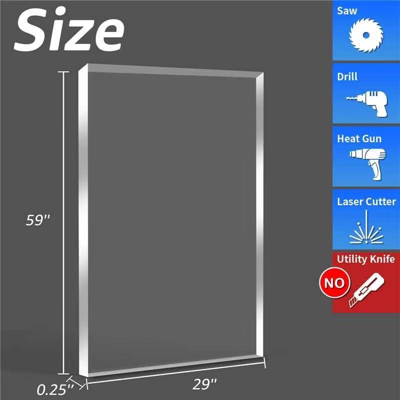 imageArt3d 2 Pack 18quot Thick Plexiglass Sheets  36quot x 24quot PET Clear Acrylic Sheets for Art Design Craft Projects Signs DIY in Home Wedding Festival Party Office and More29 x 59  6mm Thick