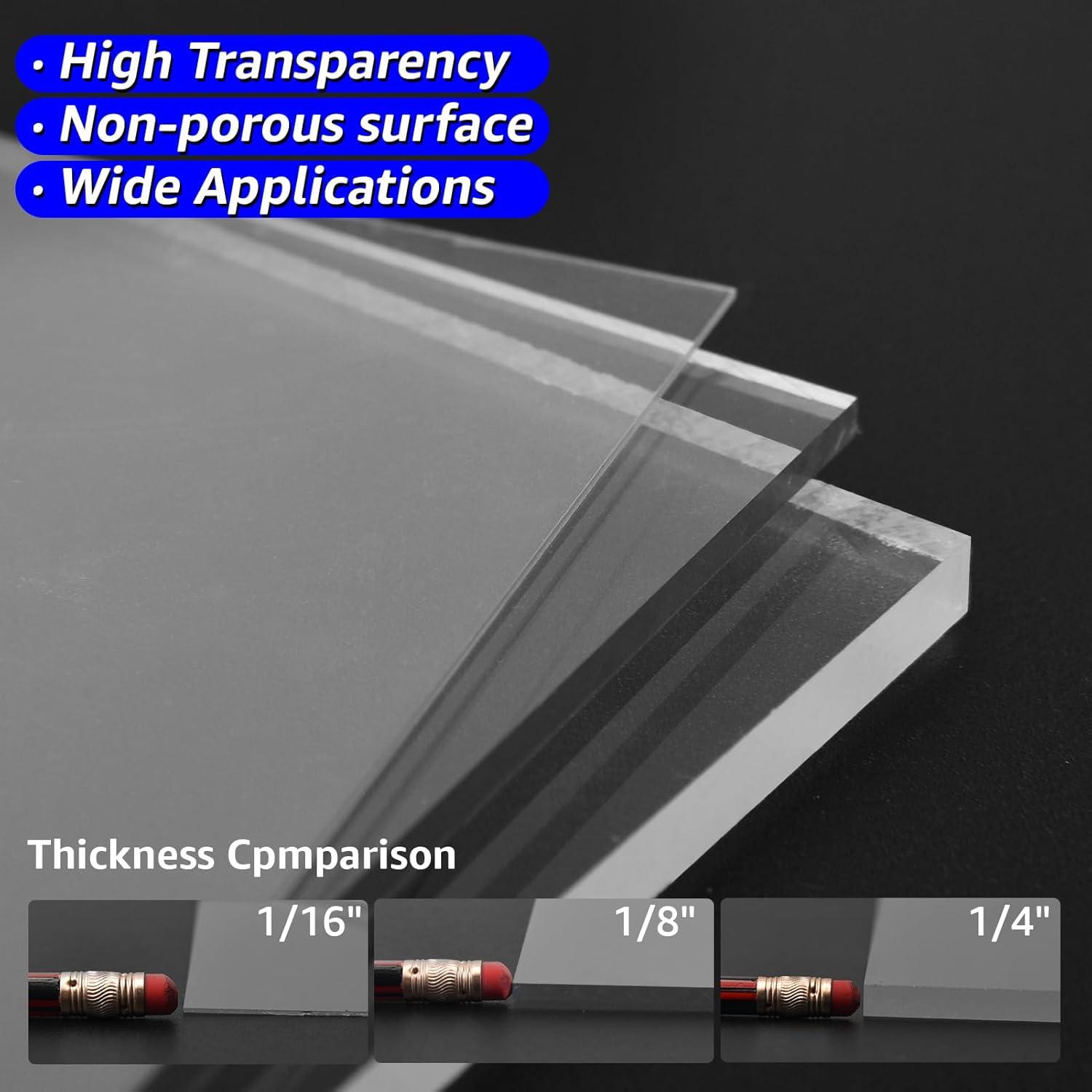 imageArt3d 2 Pack 18quot Thick Plexiglass Sheets  36quot x 24quot PET Clear Acrylic Sheets for Art Design Craft Projects Signs DIY in Home Wedding Festival Party Office and More29 x 59  6mm Thick