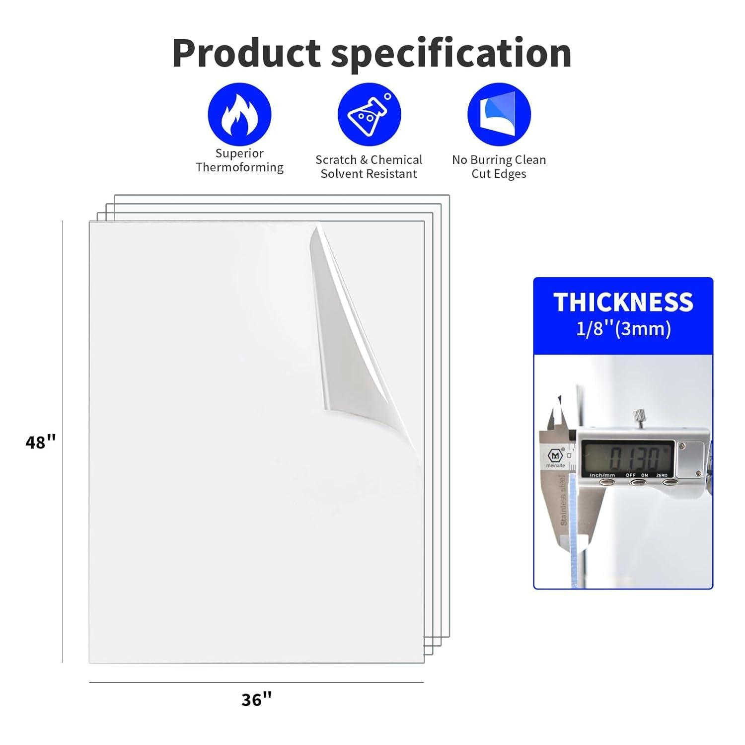 imageArt3d 2 Pack 18quot Thick Plexiglass Sheets  36quot x 24quot PET Clear Acrylic Sheets for Art Design Craft Projects Signs DIY in Home Wedding Festival Party Office and More36 x 48  3mm Thick