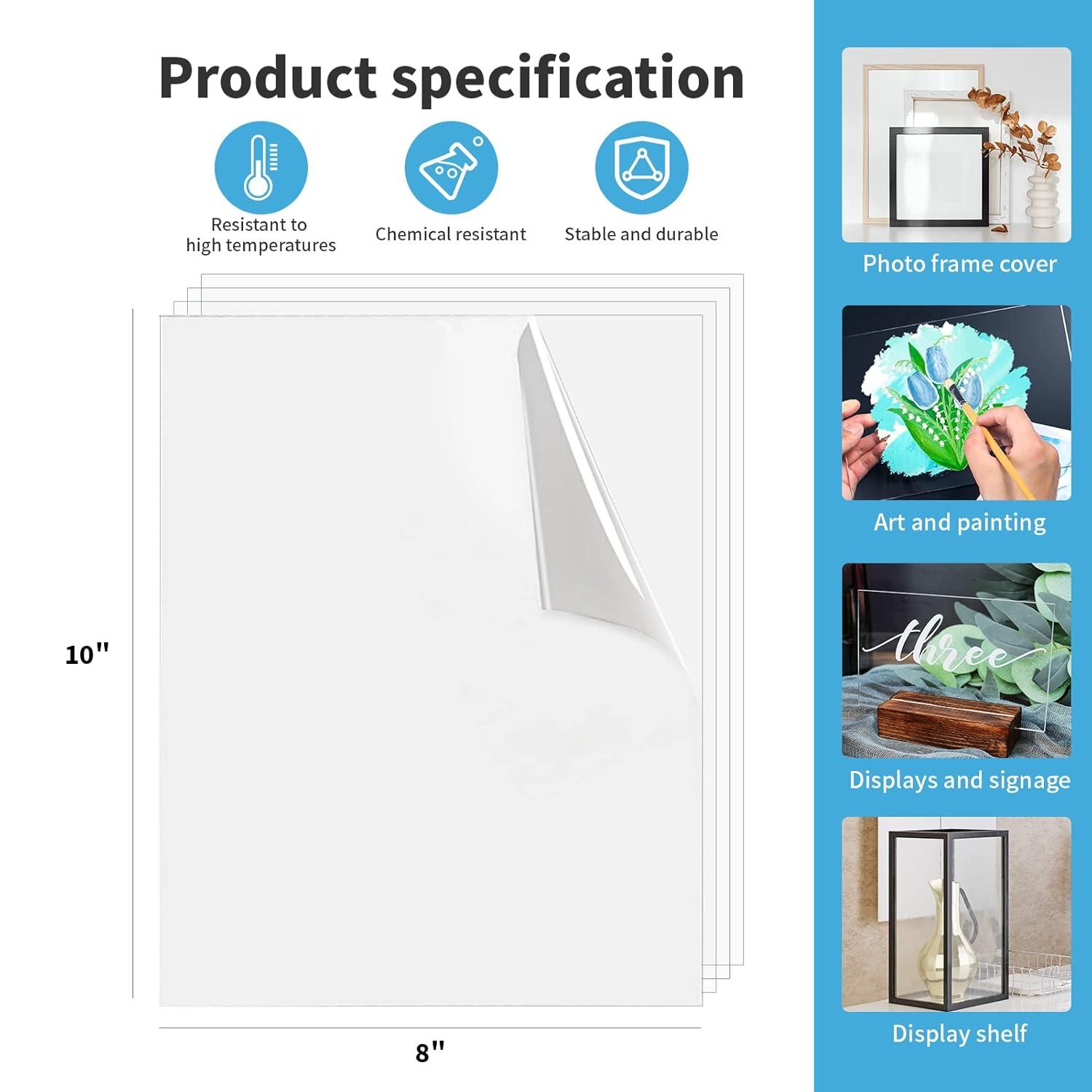 imageArt3d 2 Pack 18quot Thick Plexiglass Sheets  36quot x 24quot PET Clear Acrylic Sheets for Art Design Craft Projects Signs DIY in Home Wedding Festival Party Office and More8 x 10  1mm Thick