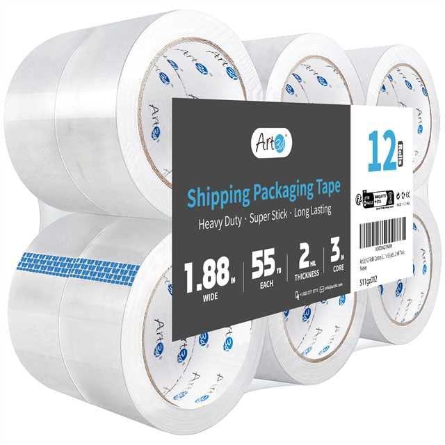 imageArt3d 6 Rolls Carton Sealing Tape Heavy Duty Clear Packing Tape 188quot x 55 yds 2 mil Thick3 Core