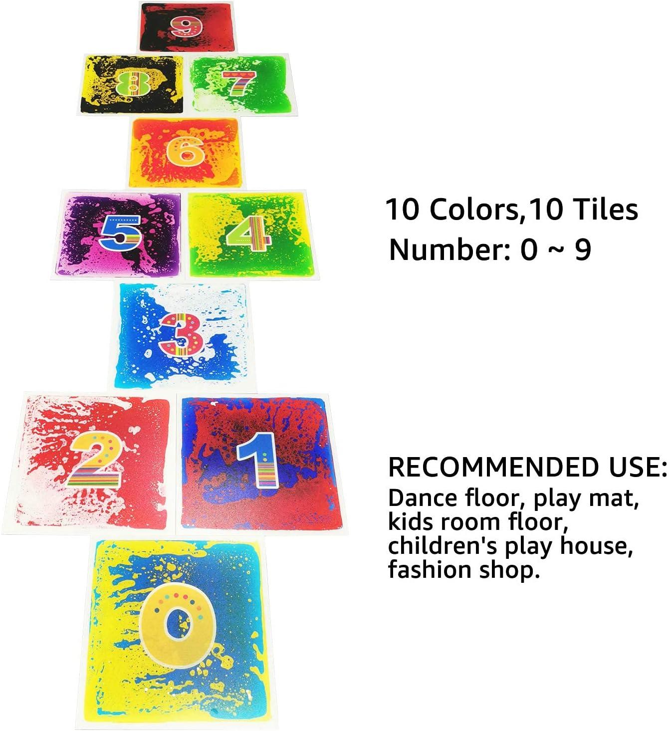 imageArt3d 6Tile Sensory Room Tile MultiColor Exercise Mat Liquid Encased Floor Playmat Kids Play Floor Tile 197quot Large Tile 16 SqFtMulti Color 10 Styles