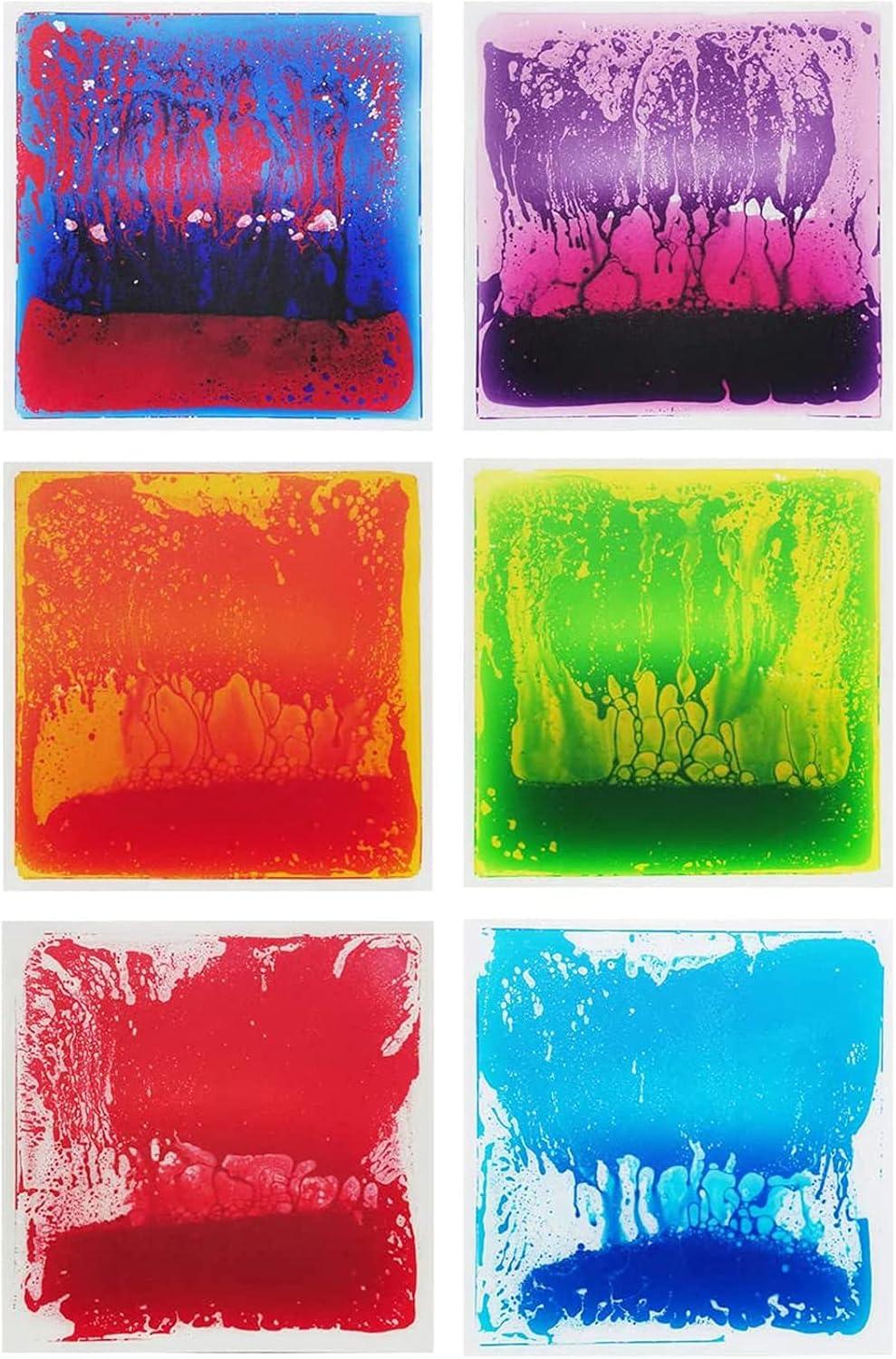 imageArt3d 6Tile Sensory Room Tile MultiColor Exercise Mat Liquid Encased Floor Playmat Kids Play Floor Tile 197quot Large Tile 16 SqFtRed  Blue  Purplepink  Redblue  Orangered  Greenyellow