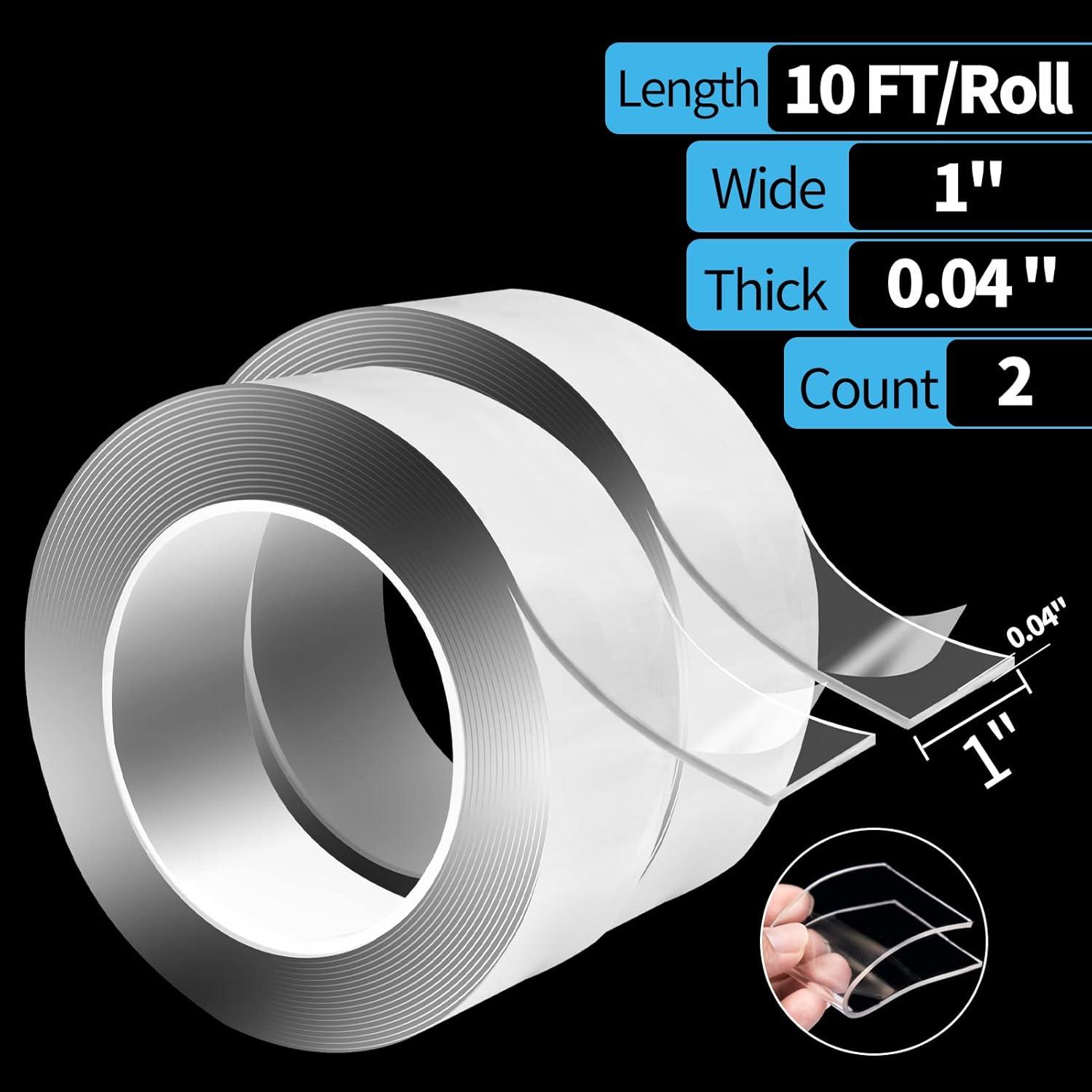 imageArt3d DoubleSided Mounting Tape 10FT Multipurpose Removable Adhesive Foam Tape Transparent Household124 x 1 x 10