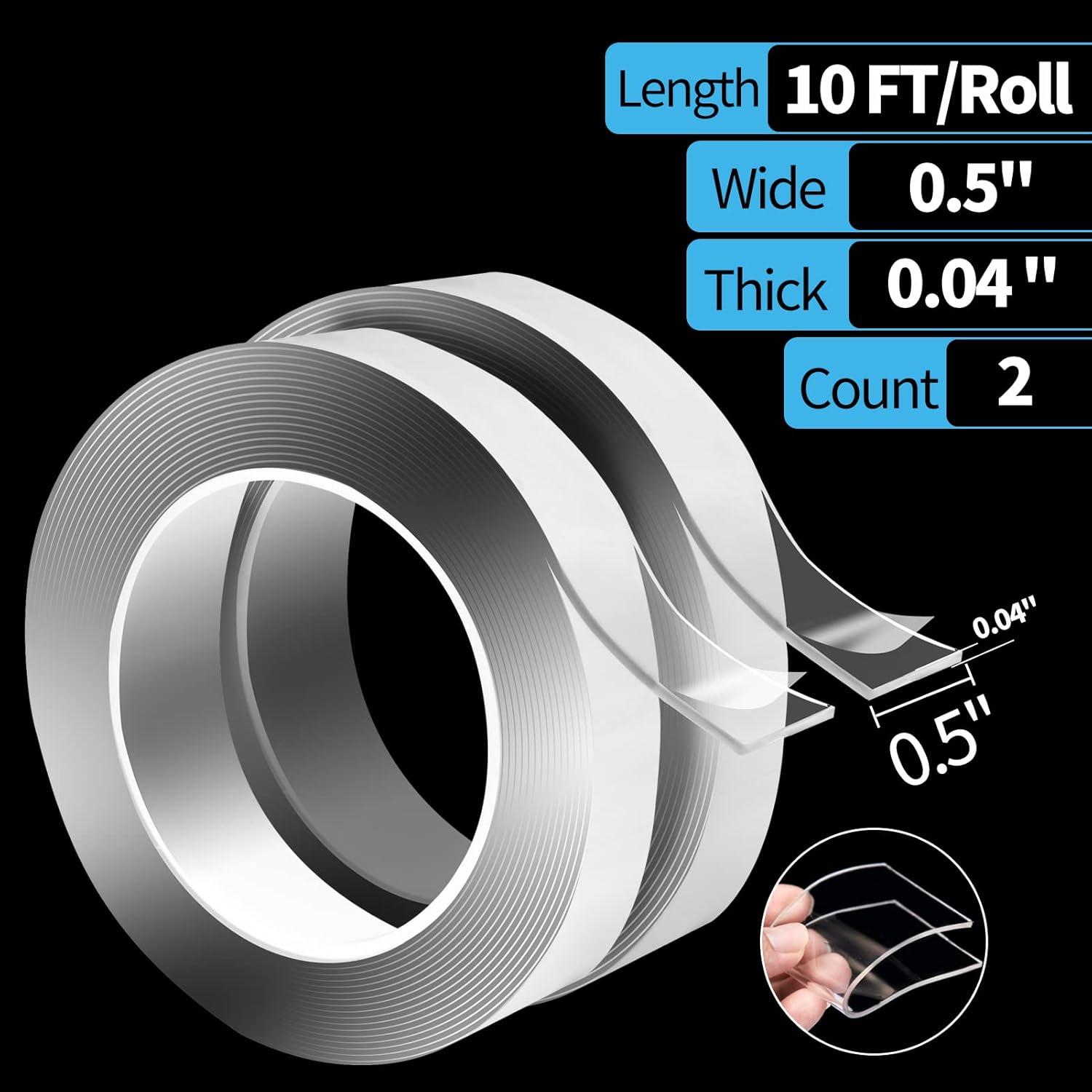 imageArt3d DoubleSided Mounting Tape 10FT Multipurpose Removable Adhesive Foam Tape Transparent Household124 x 12 x 10