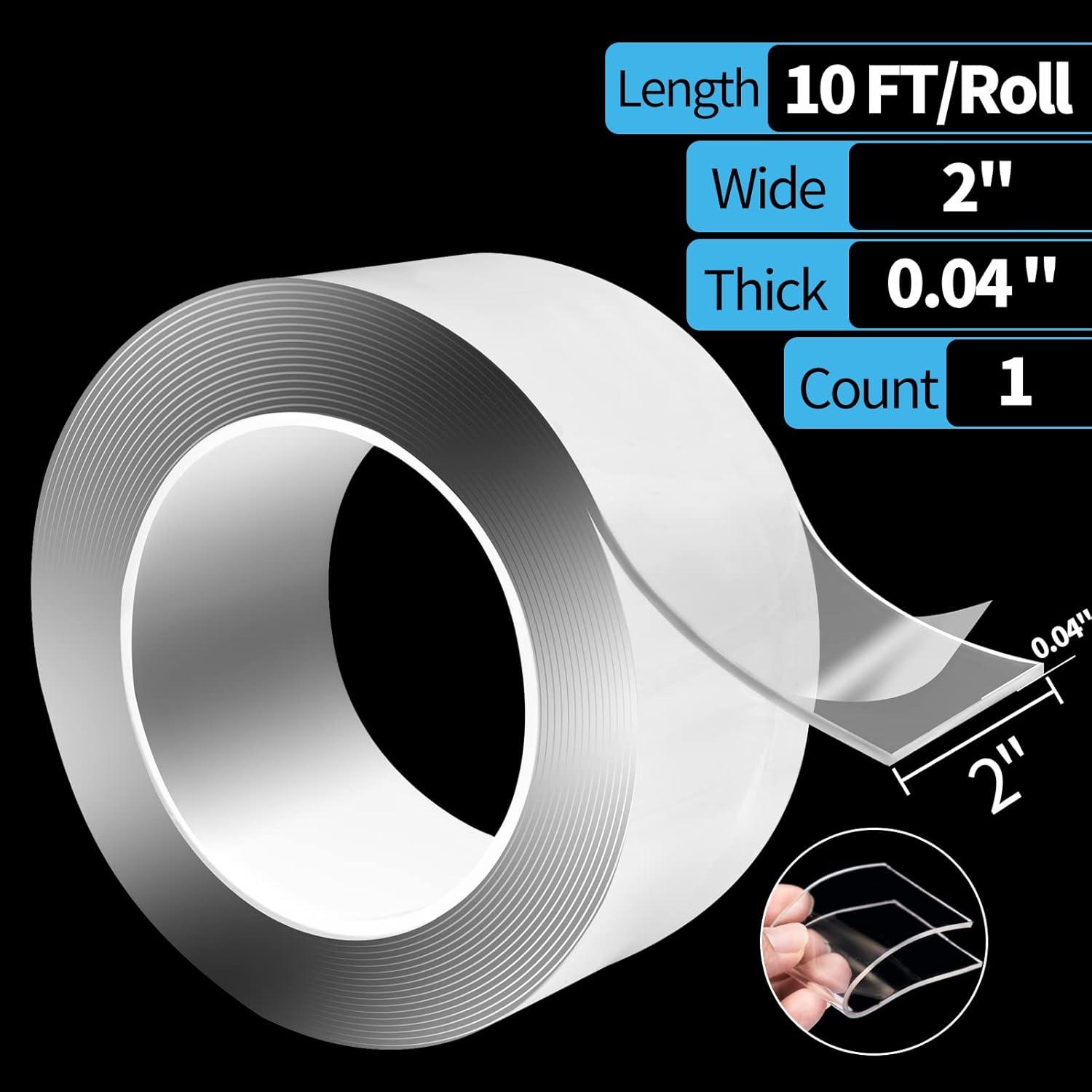imageArt3d DoubleSided Mounting Tape 10FT Multipurpose Removable Adhesive Foam Tape Transparent Household124 x 2 x 10