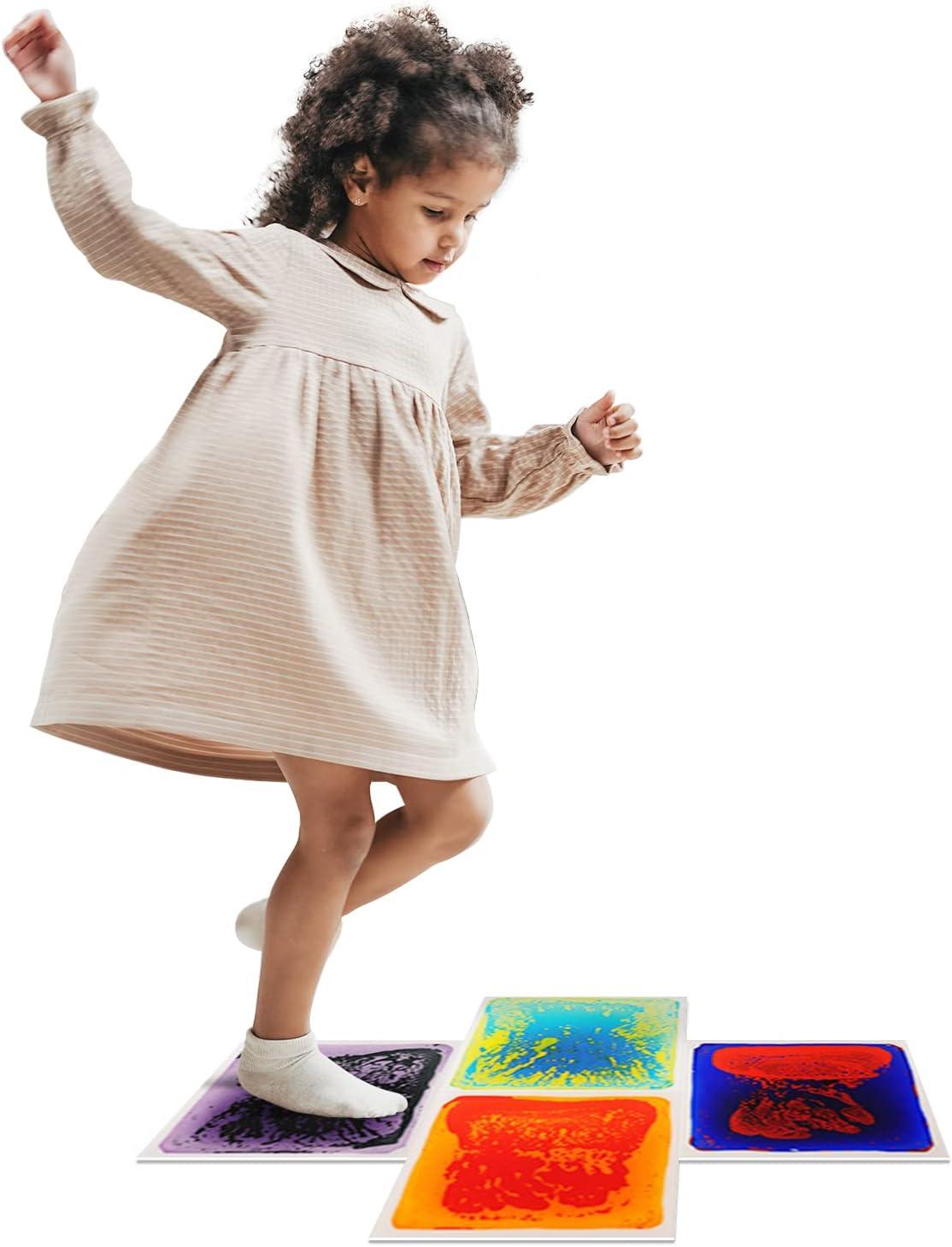 imageArt3d Liquid Fusion Activity Play Centers for Children Toddler Teens 12quot X 12quot Pack of 9 TilesBluered blueyellow orangered purpleblack
