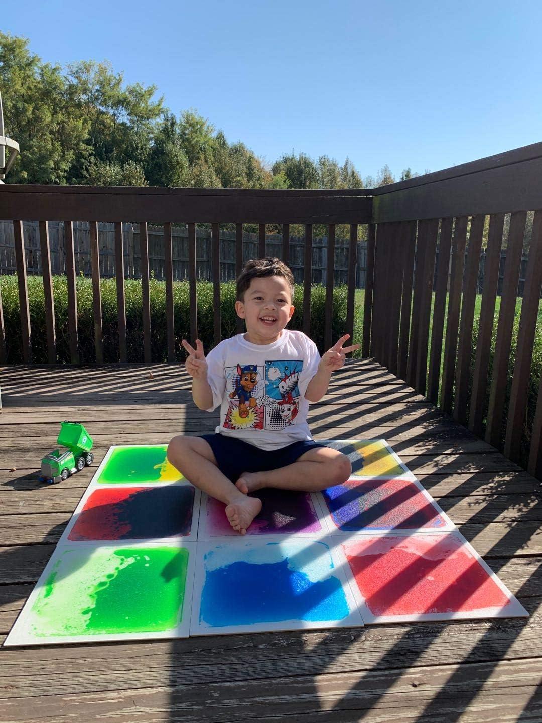 imageArt3d Liquid Sensory Floor Tiles 30 x 30 cm Playroom Dance Floor Square Colourful 4 TilesMulticolor