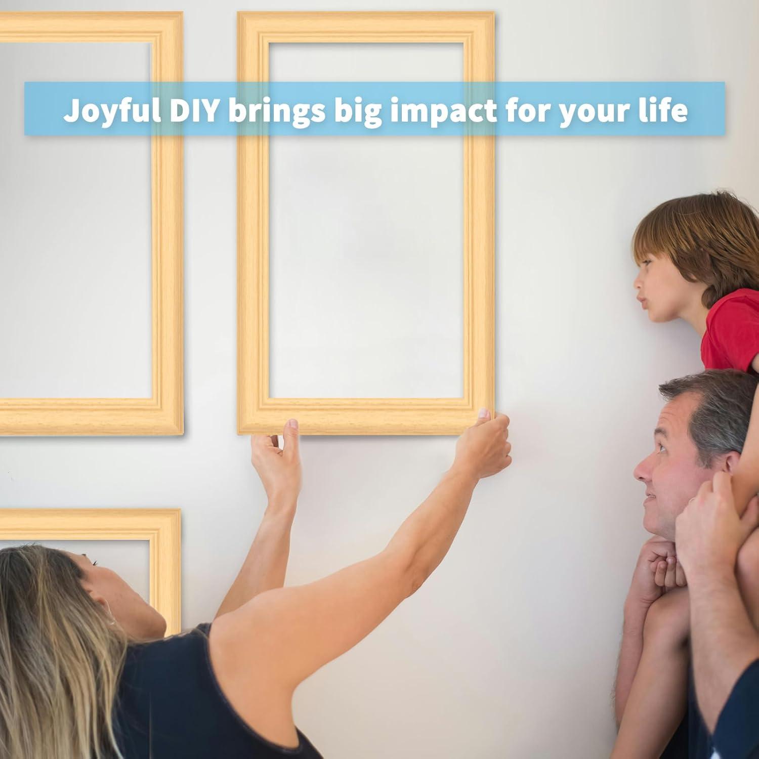 imageArt3d PreCut Wall Molding Set of 6 pcs ReadytoAssemble Wainscoting Panels for Interior Wall Dcor Living Room Bedroom Accent Wall  Installed with Glue 3 Top 3 BottomOak Style 2
