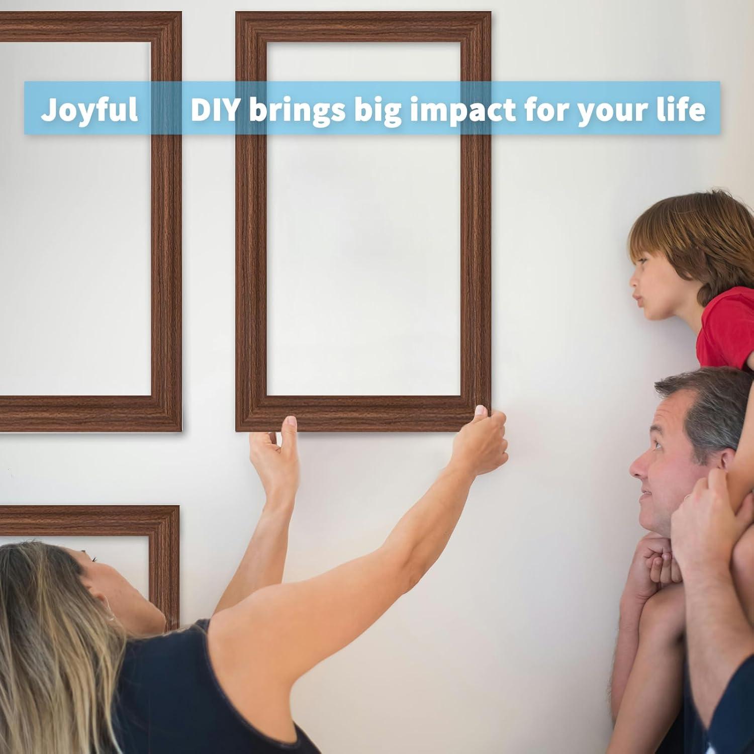 imageArt3d PreCut Wall Molding Set of 6 pcs ReadytoAssemble Wainscoting Panels for Interior Wall Dcor Living Room Bedroom Accent Wall  Installed with Glue 3 Top 3 BottomWalnut Style 1