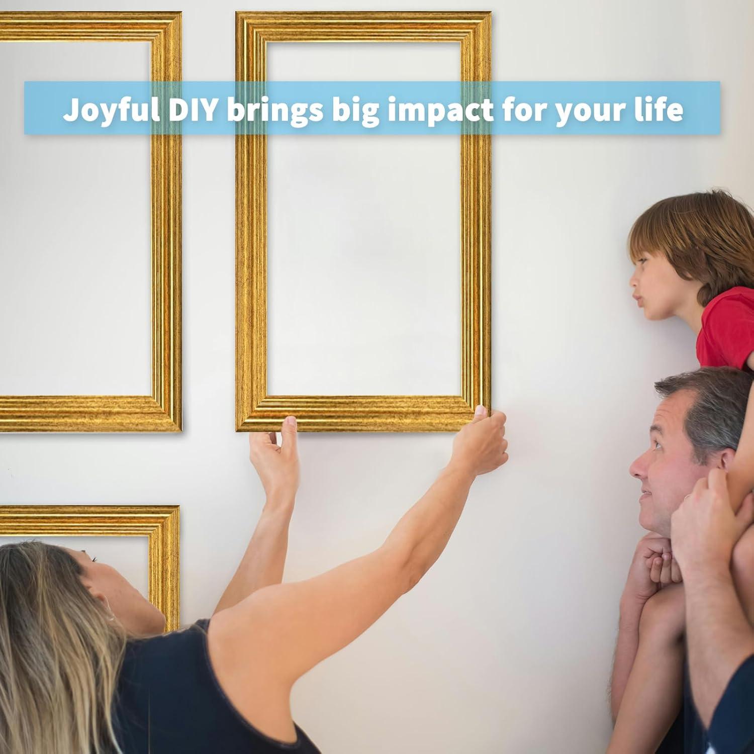 imageArt3d PreCut Wall Molding Set of 6 pcs ReadytoAssemble Wainscoting Panels for Interior Wall Dcor Living Room Bedroom Accent Wall  Installed with Glue 3 Top 3 BottomAntique Gold Style 2