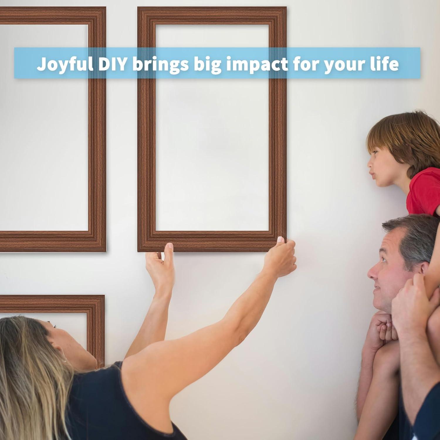 imageArt3d PreCut Wall Molding Set of 6 pcs ReadytoAssemble Wainscoting Panels for Interior Wall Dcor Living Room Bedroom Accent Wall  Installed with Glue 3 Top 3 BottomWalnut Style 2