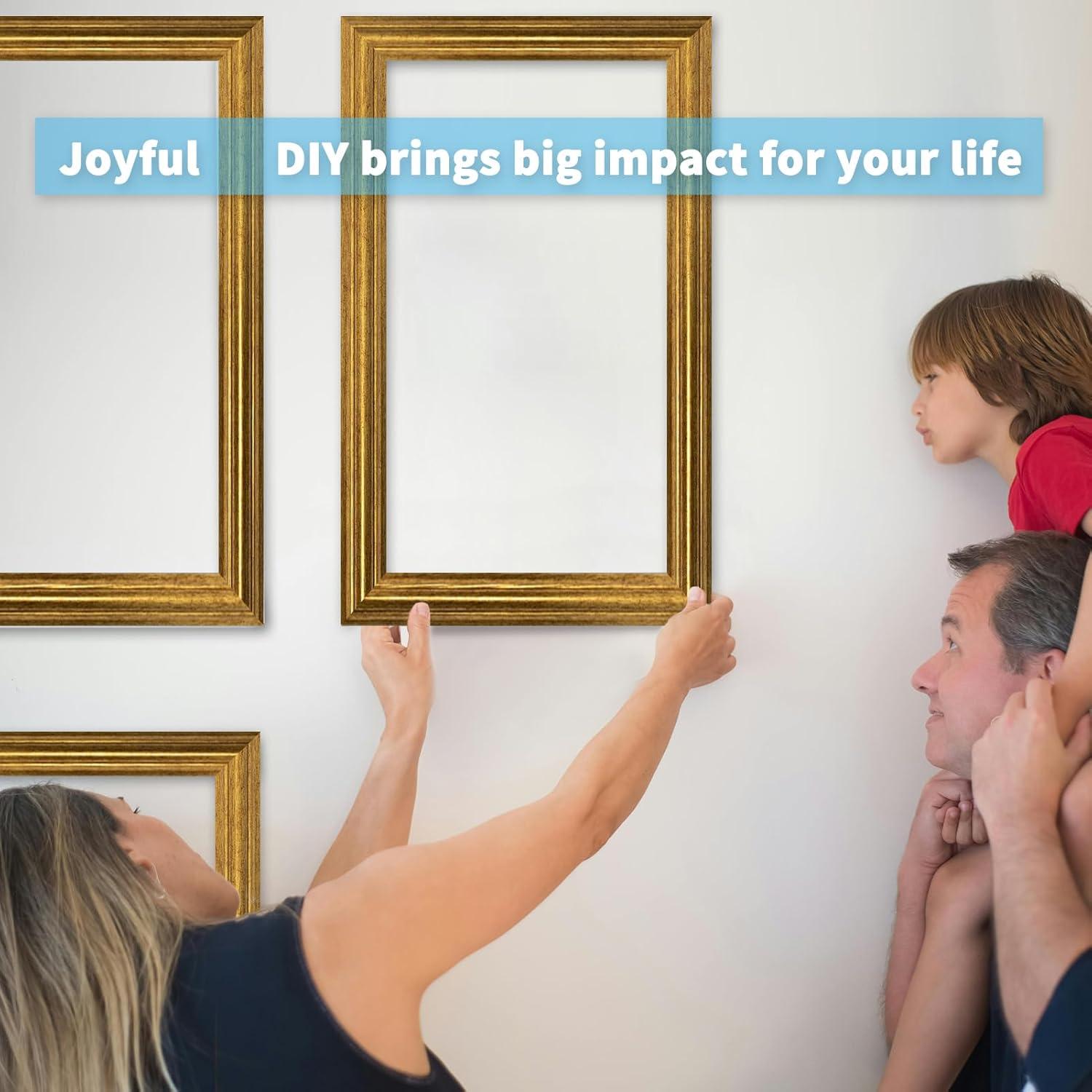 imageArt3d PreCut Wall Molding Set of 6 pcs ReadytoAssemble Wainscoting Panels for Interior Wall Dcor Living Room Bedroom Accent Wall  Installed with Glue 3 Top 3 BottomAntique Gold Style 1