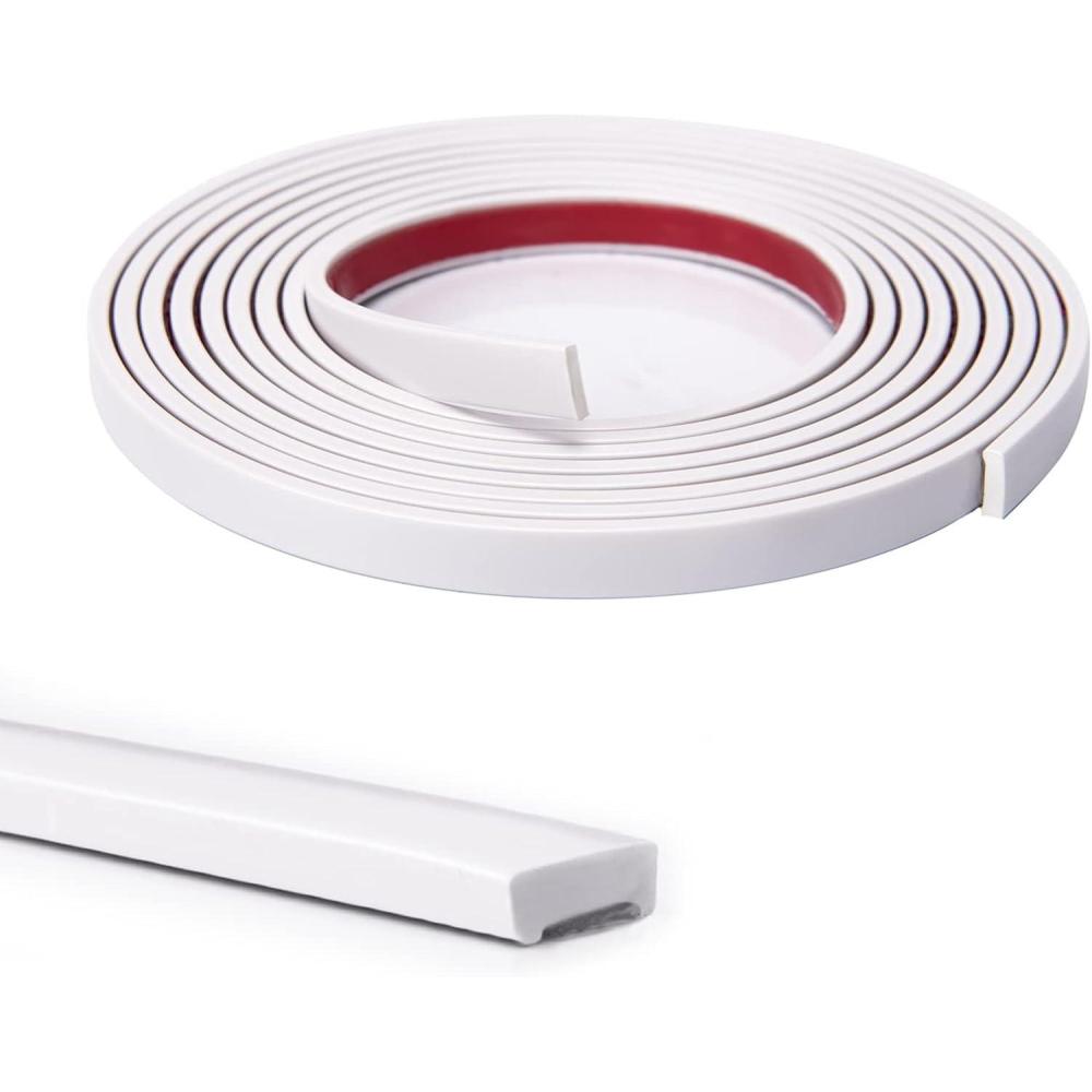 imageArt3d 10 Ft Peel and Stick Flexible Vinyl Molding Trim for Wall Tile Edges Kitchen backsplash Mirrior Frame in WhiteWhite