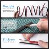 imageArt3d 10 Ft Peel and Stick Flexible Vinyl Molding Trim for Wall Tile Edges Kitchen backsplash Mirrior Frame in WhiteBlack