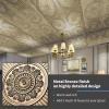 imageArt3d 12Pack Drop Ceiling Tiles 2x2 FT Decorative Easy Install PVC Ceiling Panels for Interior Kitchen Bathroom Basement 24x24 Inch WhiteAntique Gold