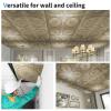 imageArt3d 12Pack Drop Ceiling Tiles 2x2 FT Decorative Easy Install PVC Ceiling Panels for Interior Kitchen Bathroom Basement 24x24 Inch WhiteAntique Gold