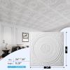 imageArt3d 12Pack Drop Ceiling Tiles 2x2 FT Decorative Easy Install PVC Ceiling Panels for Interior Kitchen Bathroom Basement 24x24 Inch WhiteWhite