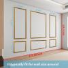 imageArt3d PreCut Wall Molding Set of 6 pcs ReadytoAssemble Wainscoting Panels for Interior Wall Dcor Living Room Bedroom Accent Wall  Installed with Glue 3 Top 3 BottomAntique Gold Style 2