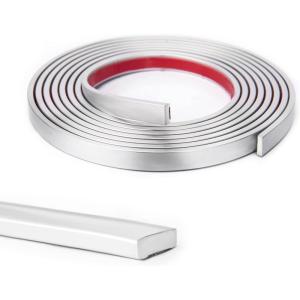 imageArt3d 10 Ft Peel and Stick Flexible Vinyl Molding Trim for Wall Tile Edges Kitchen backsplash Mirrior Frame in WhiteSilver