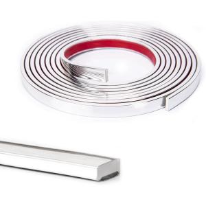 imageArt3d 10 Ft Peel and Stick Flexible Vinyl Molding Trim for Wall Tile Edges Kitchen backsplash Mirrior Frame in WhiteStainless Steel