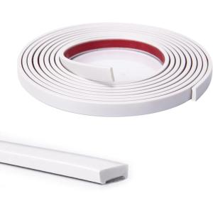 imageArt3d 10 Ft Peel and Stick Flexible Vinyl Molding Trim for Wall Tile Edges Kitchen backsplash Mirrior Frame in WhiteWhite