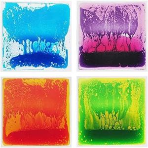 imageArt3d Liquid Sensory Floor Tiles 30 x 30 cm Playroom Dance Floor Square Colourful 4 TilesMulticolor