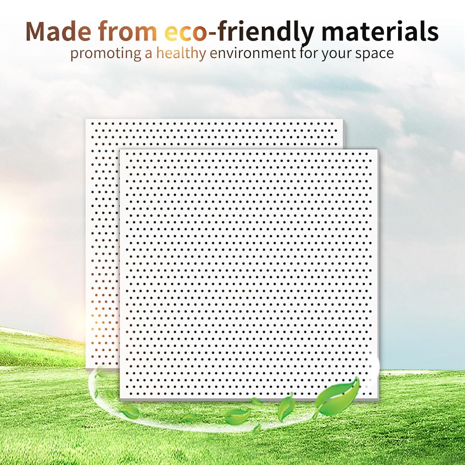 imageArt3d 12Pack Smooth Drop Ceiling Tile 2ft x 2ft  FireRated Waterproof Reusable  Premium PVC No Sag and Breakage  Cover 48 Sq Ft BlackWhite  acoustic