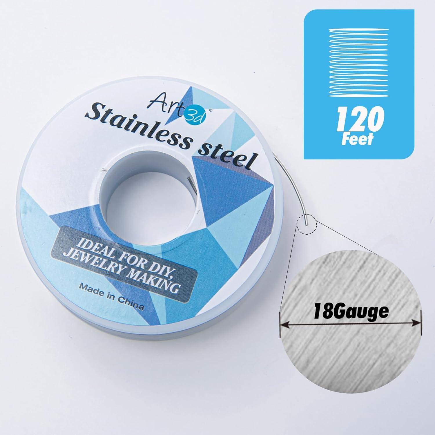 imageArt3d 18 Gauge 60 FT 999 Pure Soft Copper Wire for Electroculture Gardening Jewelry Making Beading Science Projects DIY Artwork 1 RollStainless Steel