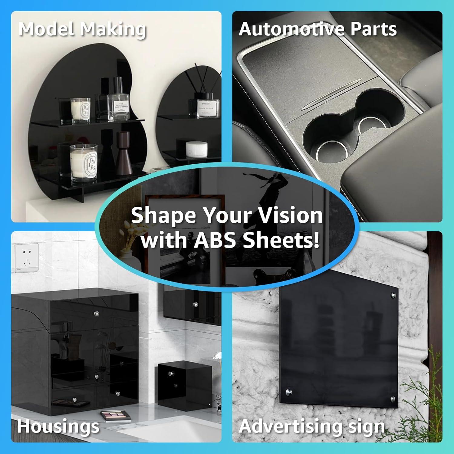 imageArt3d ABS Plastic Sheets 116 Inch Thick 8quotx12quot 2 Pack  Thermoform TwoSided Rigid ABS Sheet Textured Plastic Front ampamp Smooth Back12 x 12  3mm Thick
