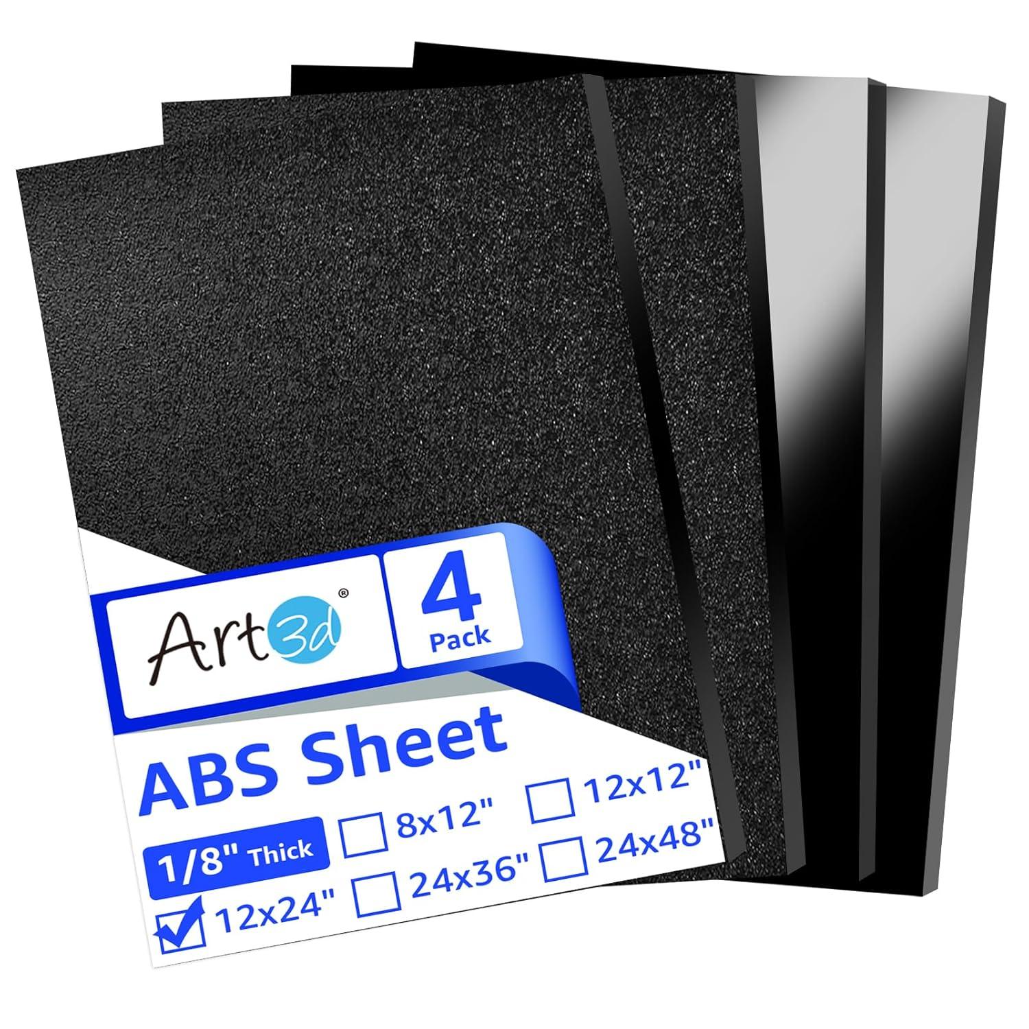imageArt3d ABS Plastic Sheets 116 Inch Thick 8quotx12quot 2 Pack  Thermoform TwoSided Rigid ABS Sheet Textured Plastic Front ampamp Smooth Back12 x 24  3mm Thick