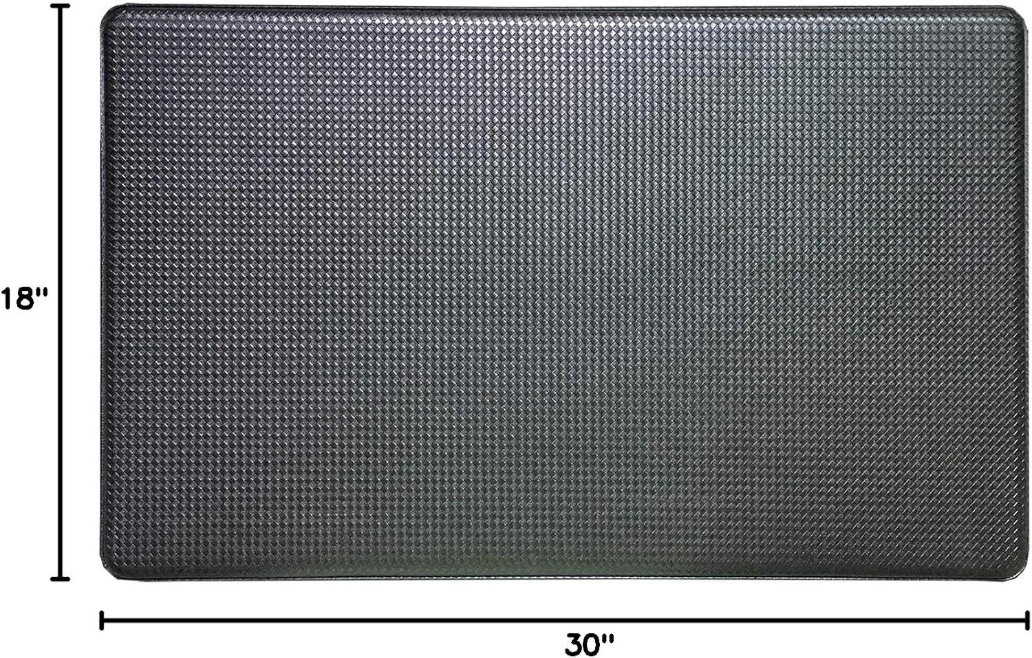 imageArt3d Anti Fatigue Mat  12 Inch Cushioned Kitchen Mat Comfort ampamp Non Slip Cushion for Standing Desk Office or Garage Floor 173quotx28quot BlackBlack