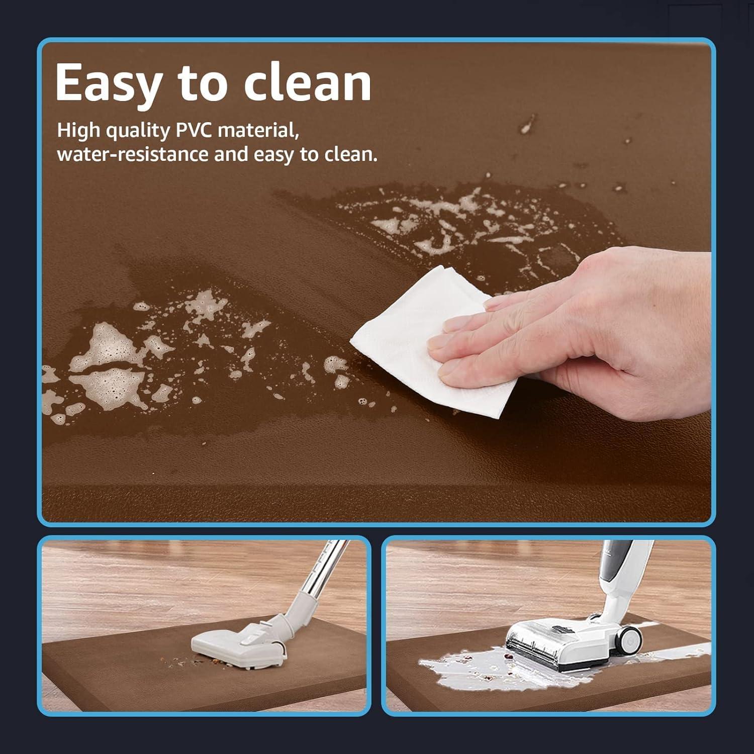 imageArt3d Anti Fatigue Mat  12 Inch Cushioned Kitchen Mat Comfort ampamp Non Slip Cushion for Standing Desk Office or Garage Floor 173quotx28quot BlackBrown