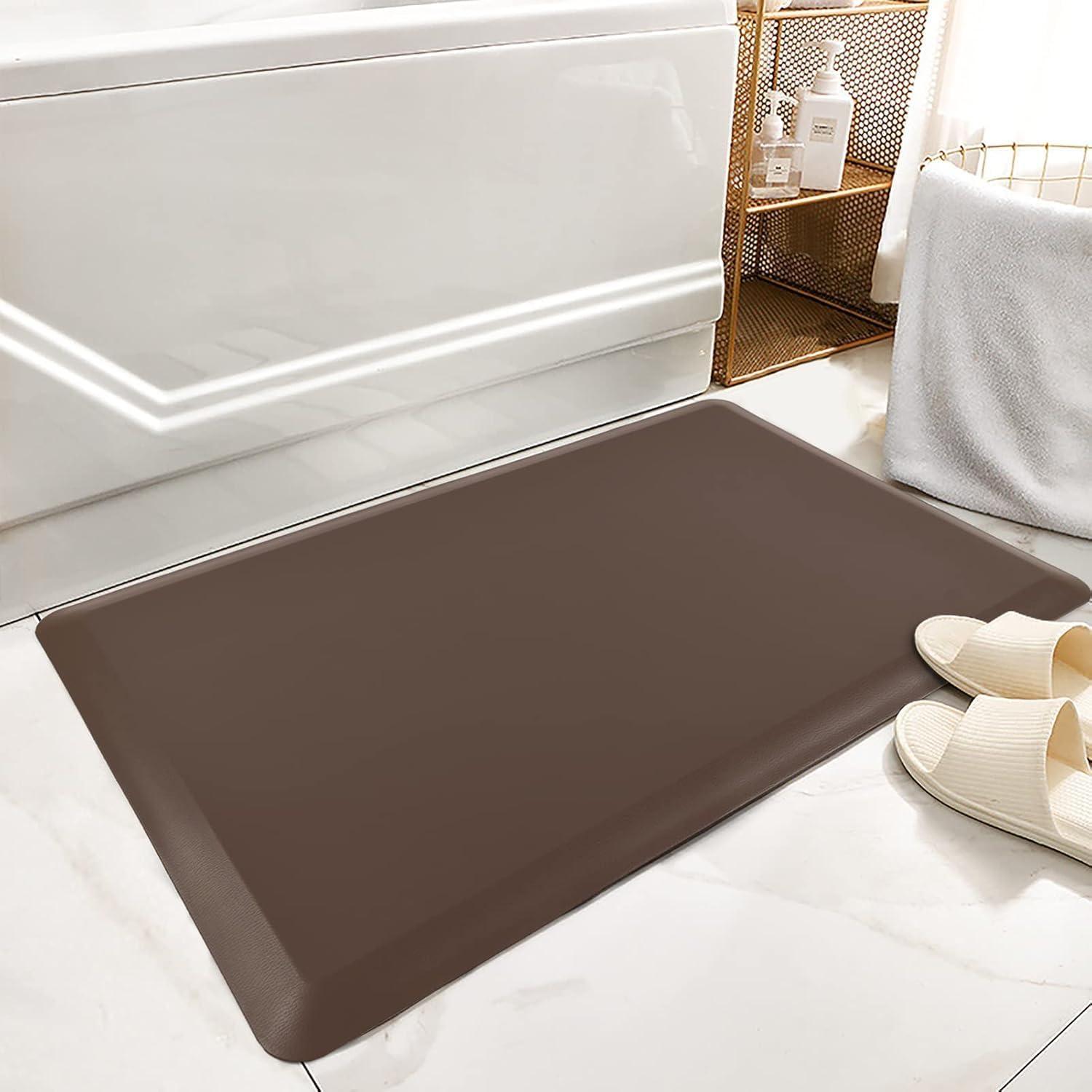 imageArt3d Anti Fatigue Mat  12 Inch Cushioned Kitchen Mat Comfort ampamp Non Slip Cushion for Standing Desk Office or Garage Floor 173quotx28quot BlackBrown