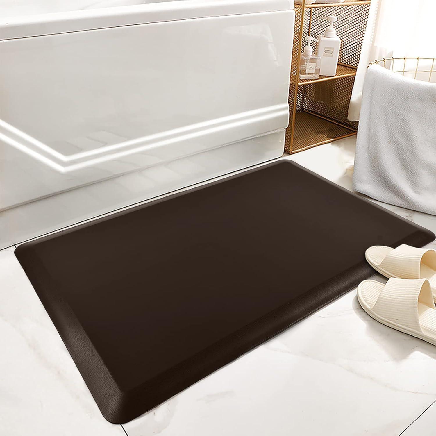 imageArt3d Anti Fatigue Mat  12 Inch Cushioned Kitchen Mat Comfort ampamp Non Slip Cushion for Standing Desk Office or Garage Floor 173quotx28quot BlackChocolate