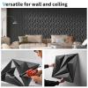 imageArt3d 12 Pack 3D Wave Design Wall panels 197quotx197quot PVC Panel for Interior Wall Decor Living Room Office TV Background WhiteBlack