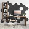 imageArt3d 12 Pack 3D Wave Design Wall panels 197quotx197quot PVC Panel for Interior Wall Decor Living Room Office TV Background WhiteHexagon Black