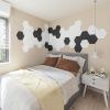 imageArt3d 12 Pack 3D Wave Design Wall panels 197quotx197quot PVC Panel for Interior Wall Decor Living Room Office TV Background WhiteHexagon Black