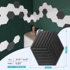 imageArt3d 12 Pack 3D Wave Design Wall panels 197quotx197quot PVC Panel for Interior Wall Decor Living Room Office TV Background WhiteHexagon Black