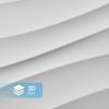 imageArt3d 12 Pack 3D Wave Design Wall panels 197quotx197quot PVC Panel for Interior Wall Decor Living Room Office TV Background WhiteSquare White