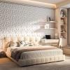 imageArt3d 12 Pack 3D Wave Design Wall panels 197quotx197quot PVC Panel for Interior Wall Decor Living Room Office TV Background WhiteWhite