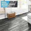 imageArt3d 36Pack 54 Sqft Peel and Stick Floor Tiles Vinyl Plank Flooring Wood Look Adhesive and Waterproof Tile Sticker for Bedroom Living Room Kitchen RV in EbonyGrey
