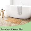 imageArt3d Bamboo Shower Mat for Bathroom Sauna Spa or Outdoor Use NonSlip 24x16 Inch Natural Teak Floor Mat WaterResistant Bath Accessory for Shower Poolside or Wet Surfaces236 x 165 Rectangular
