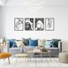 imageArt3d Black Metal Wall art 4 Pieces Wall Decor for Living Room Bedroom Hallway Hotel Natural Mountain Pattern Wall Art Style Line Art Wall DcorBlack