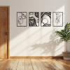 imageArt3d Black Metal Wall art 4 Pieces Wall Decor for Living Room Bedroom Hallway Hotel Natural Mountain Pattern Wall Art Style Line Art Wall DcorBlack