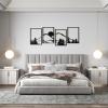 imageArt3d Black Metal Wall art 4 Pieces Wall Decor for Living Room Bedroom Hallway Hotel Natural Mountain Pattern Wall Art Style Line Art Wall DcorBlackMountain