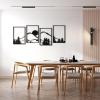imageArt3d Black Metal Wall art 4 Pieces Wall Decor for Living Room Bedroom Hallway Hotel Natural Mountain Pattern Wall Art Style Line Art Wall DcorBlackMountain